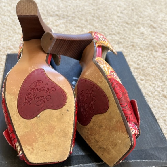 Naughty Monkey Scribble Dibble open toe pumps, GUC - Picture 4 of 6